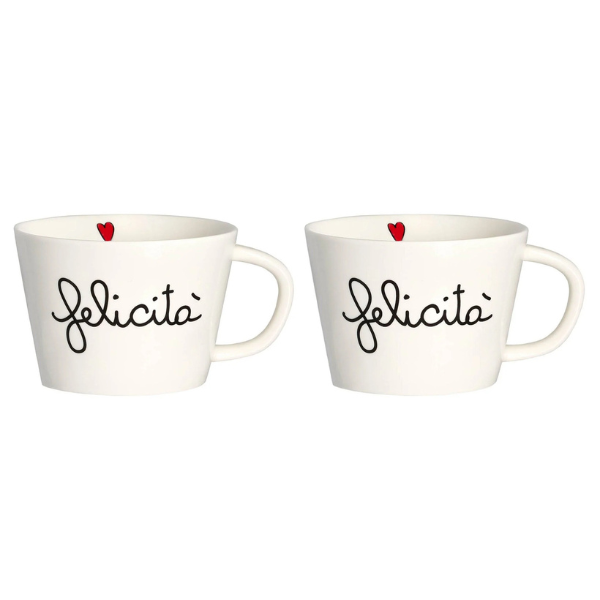Set 2 Tazze Colazione - Felicità