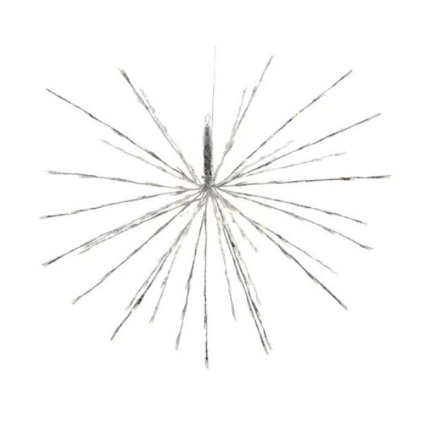 Sfera luminosa argento 70 cm 160 LED Bianco Caldo Effetto Flash