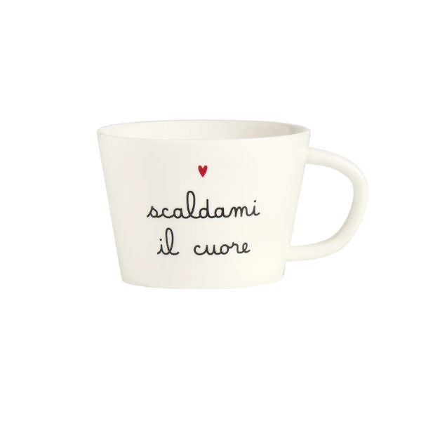 Tazza colazione - Scritta: Scaldami il cuore