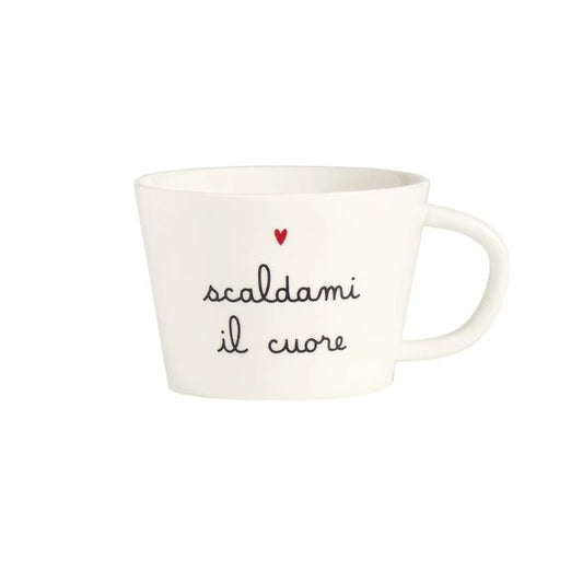 Tazza colazione - Scritta: Scaldami il cuore
