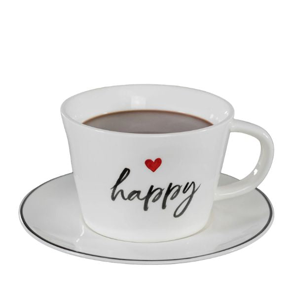 Tazza colazione - Scritta: Happy