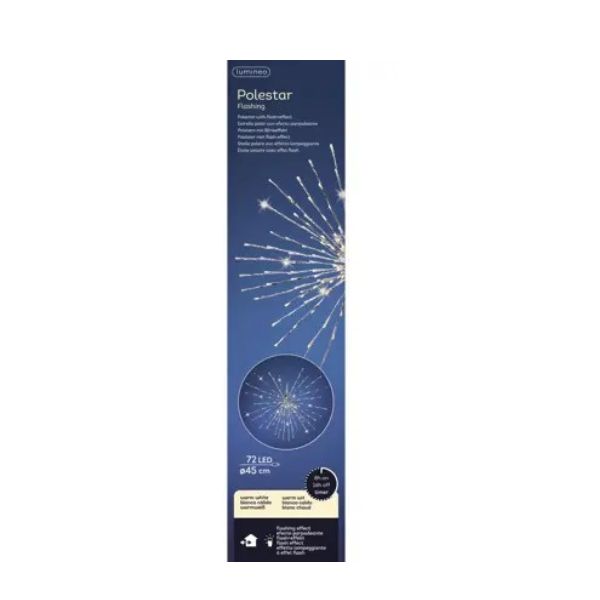 Sfera luminosa argento 70 cm 180 LED Bianco Caldo Effetto Flash