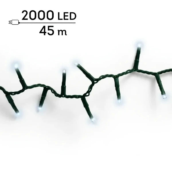 Luci di Natale 2000 LED Bianco Freddo 45mt