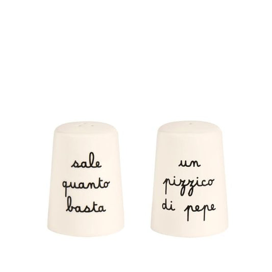 Set Sale e pepe Scritta: Sale quanto basta & Un pizzico di pepe
