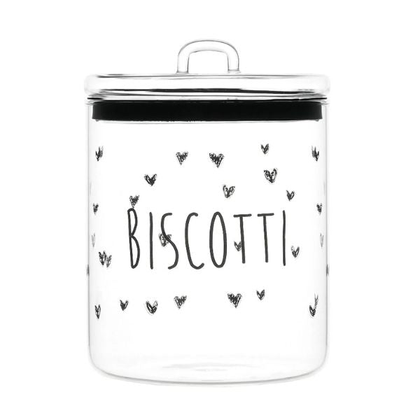 Barattolo - Scritta: Biscotti cuori Ø15