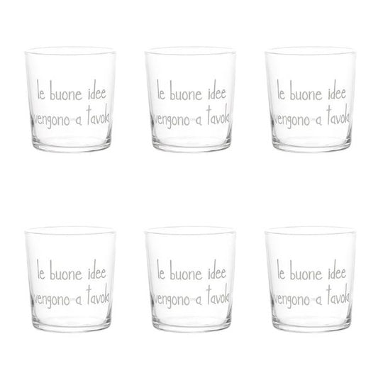 Bicchiere acqua 35 cl - Scritta: Le buone idee vengono a tavola
