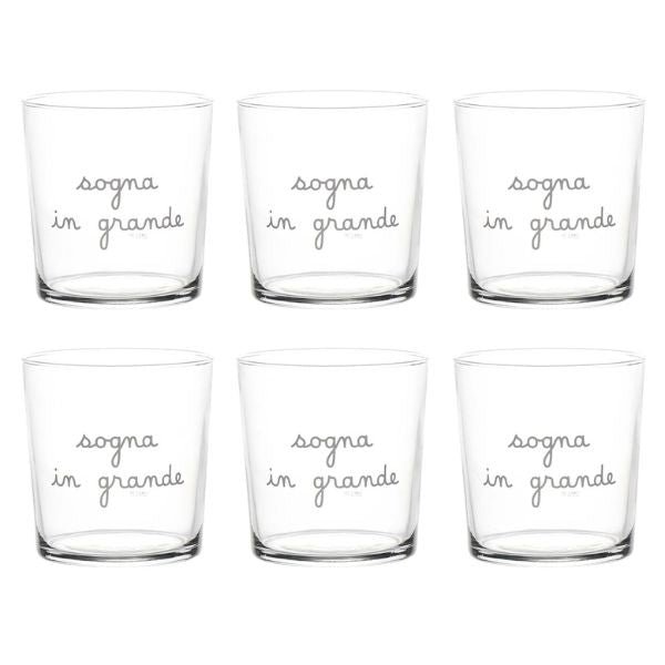 Bicchiere acqua 35 cl - Scritta: Sogna in grande