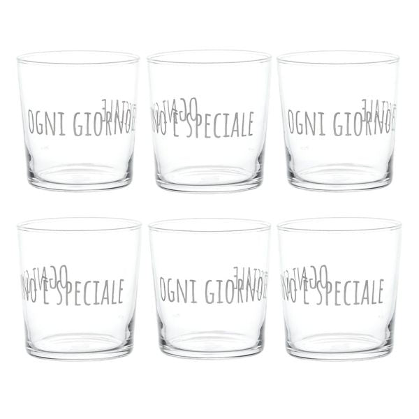 Bicchiere acqua 35 cl - Scritta: Goditi le piccole cose