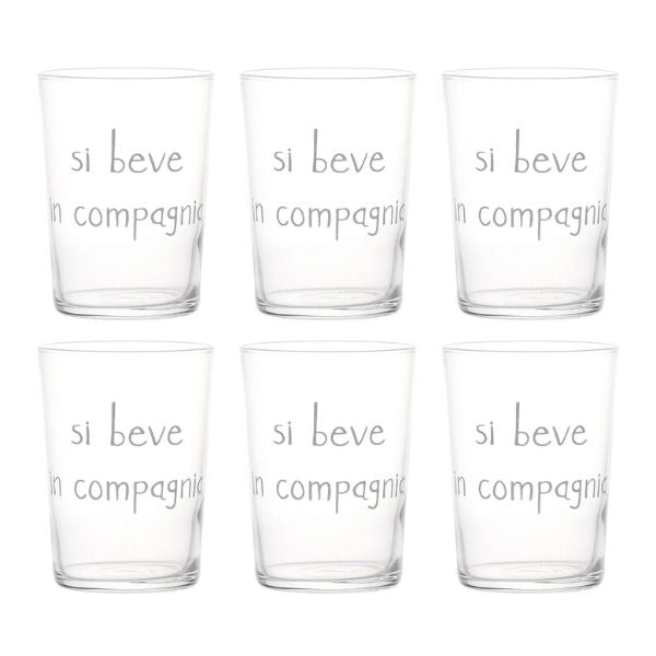 Bicchiere acqua 50 cl - Scritta: Si beve in compagnia