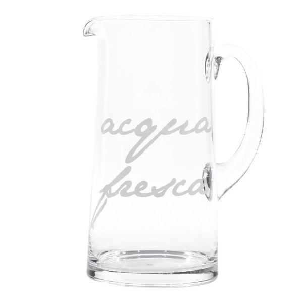 Brocca vetro - Scritta: Acqua Fresca 1,2L