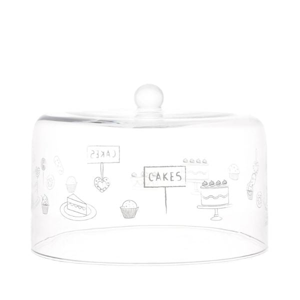 Campana vetro 28,5 cm - Scritta: Cakes