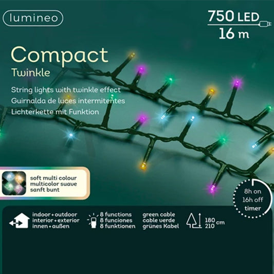 Luci di Natale 750 LED Multicolor 16 mt- 495471