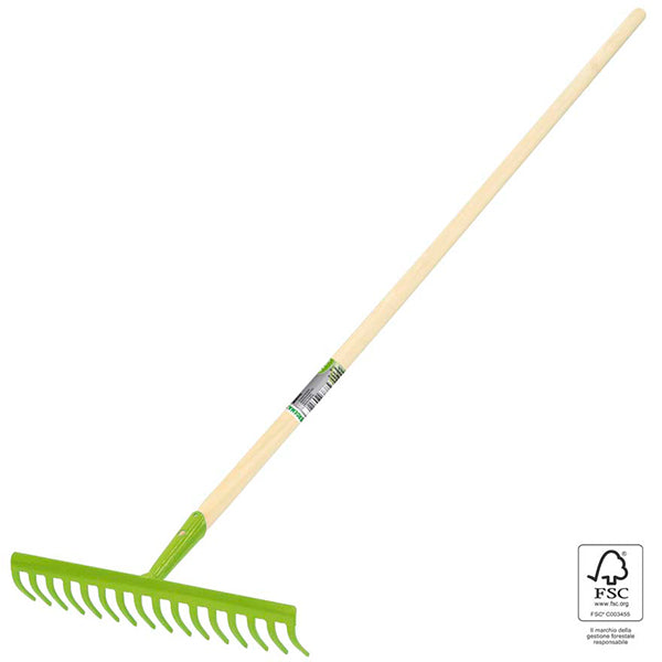 Rastrello 14 Denti con Manico in Legno FSC®