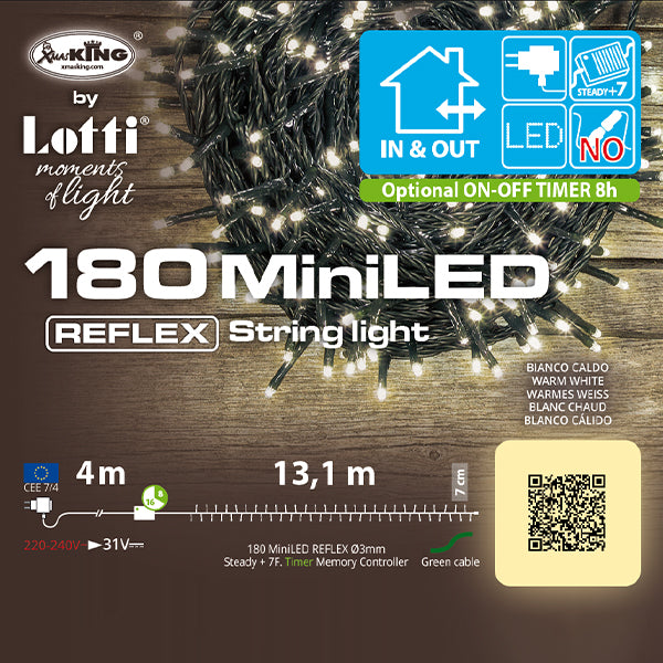 Catena Luminosa 180 LED Bianco Caldo 17,1 mt 32446