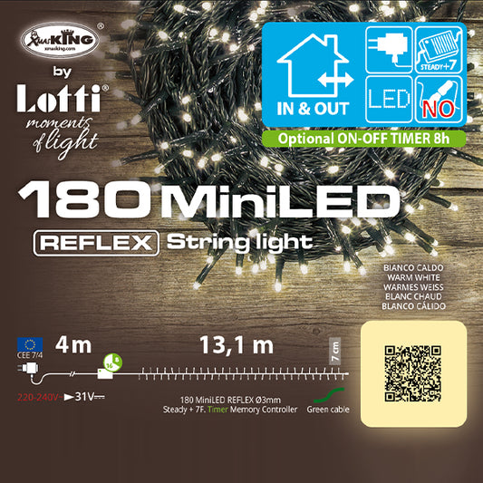 Catena Luminosa 180 LED Bianco Caldo 17,1 mt 32446