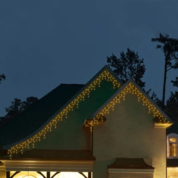 Tenda Luminosa 119 LED Bianco Caldo 5mt- 8 Funzioni per Esterni
