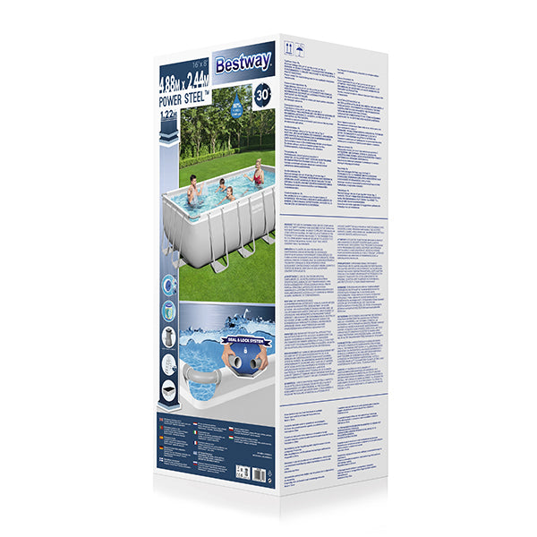 Piscina Rettangolare 488 x 244 x 122 cm Power Steel- 56670 Bestway