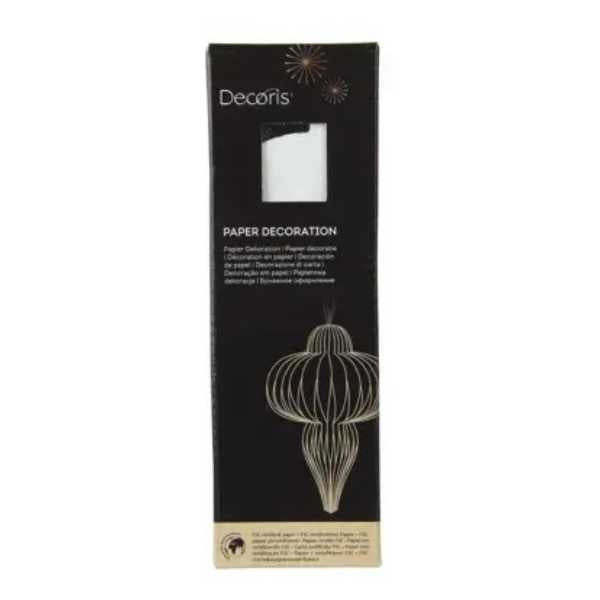 Decorazione Pendente in carta Bianco- H 20 cm