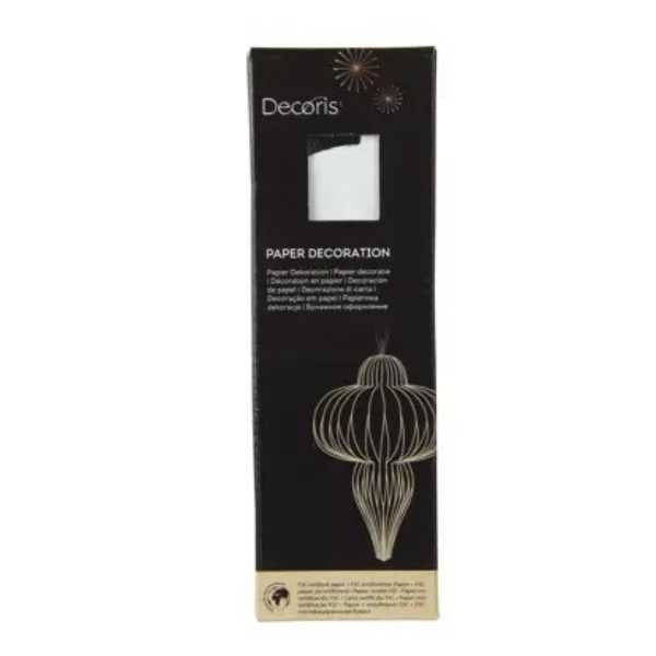 Decorazione Pendente in carta Bianco- H 40 cm