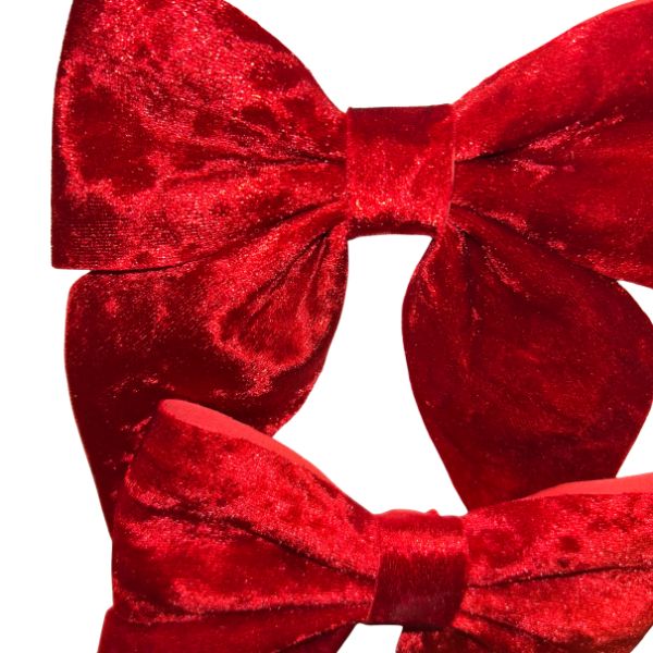 Set 2 fiocchi Rossi 16 cm velluto