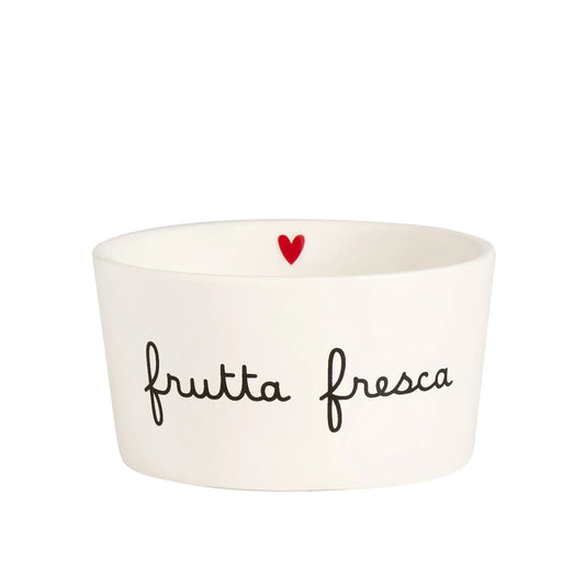 Set 2 Coppette in gres - Scritta: Frutta fresca