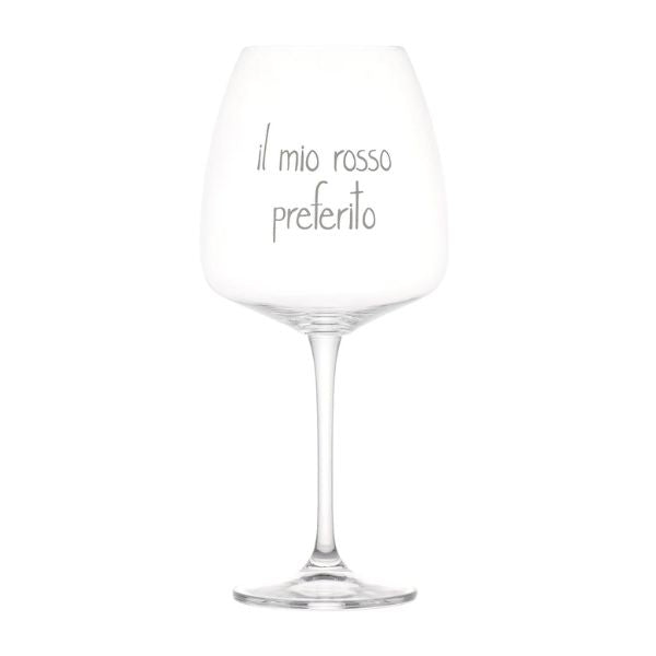 Set 2 calici - Scritta: Il mio rosso preferito 77cl