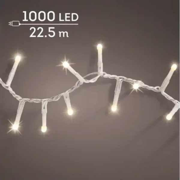 Luci di Natale 1000 LED Soft Glow Bianco Caldo - 22,5 mt - 495681