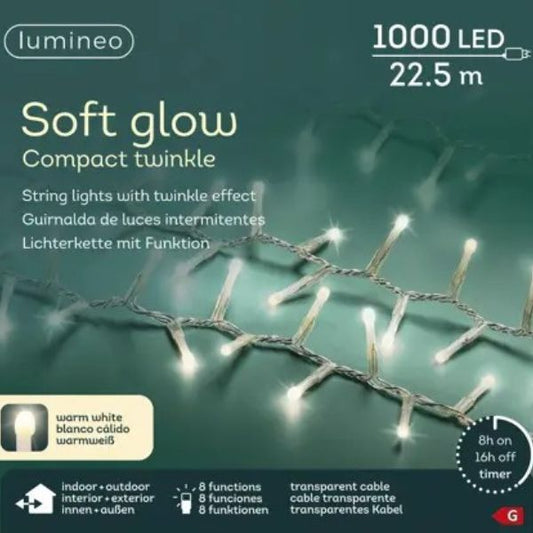 Luci di Natale 1000 LED Soft Glow Bianco Caldo  - 22,5 mt - 495681