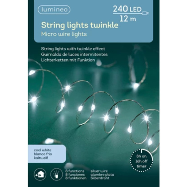 Catena 240 micro LED 12 mt Bianco freddo- 497075