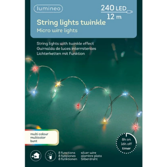 Luci di Natale Twinkle 240 Micro led Multicolor 12 mt- 497064