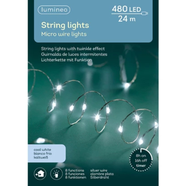 Catena 480 micro led 24 mt Bianco Freddo- 497134