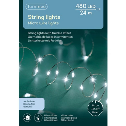 Luci di Natale 480 micro led 24 mt Bianco Freddo- 497134