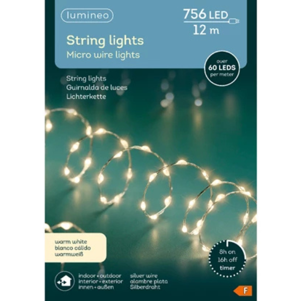 Catena 756 MicroLED Bianco Caldo 12 mt- 49819