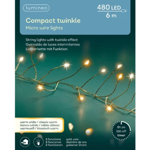 Catena 480 Micro led Bianco Caldo e Freddo 6 mt- 496708