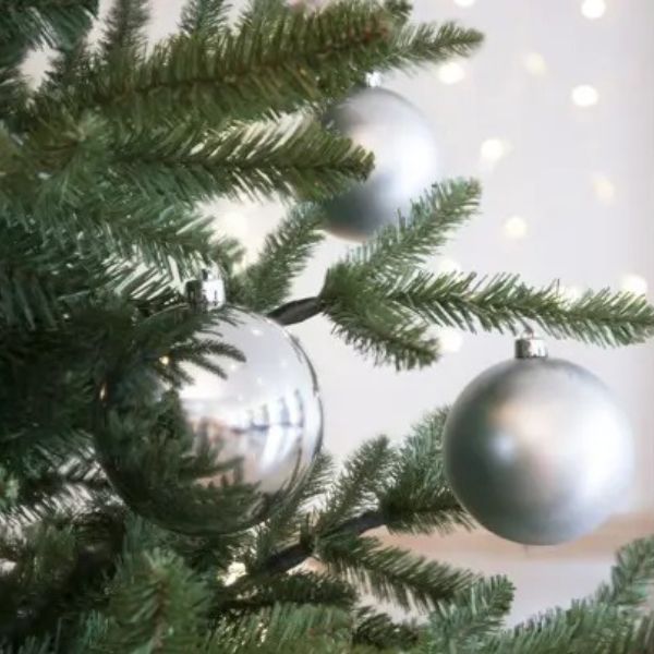 Palline di Natale Bianco Argento - 10 cm - 4 pz