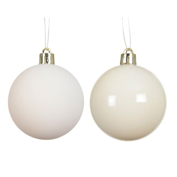 Palline di Natale Bianco Lana- 10 cm - 4 pz