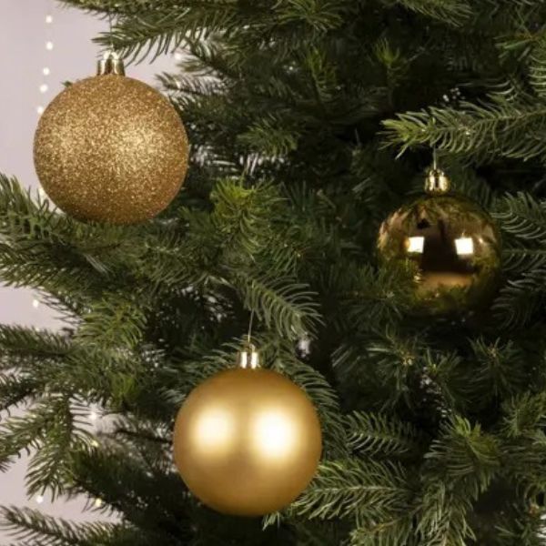 Palline di Natale Colore Oro - Set 34 pezzi - 8 cm - Glitter, Lucide & Opache
