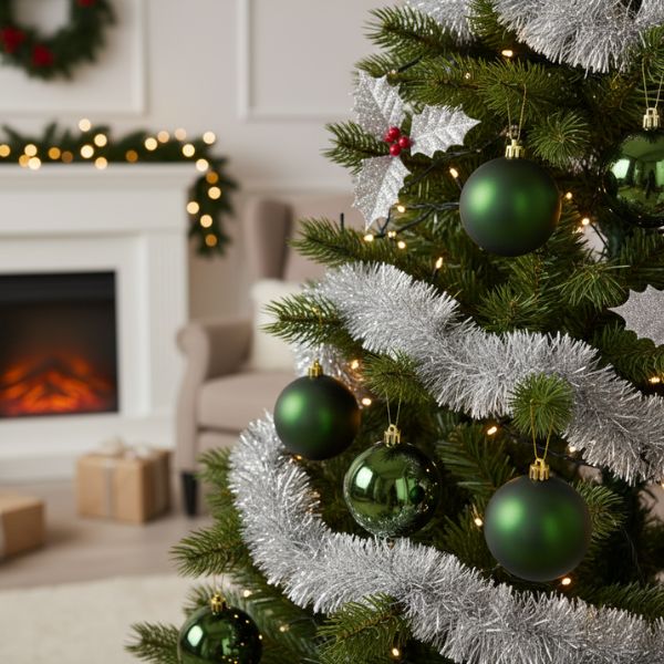 Palline di Natale Verde scuro - 8 cm - 6 pz - Lucide & Opache