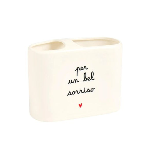 Portaspazzolino XL Scritta: Per un bel sorriso
