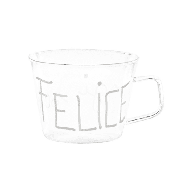 Set 2 Tazze in vetro - Oggi sono felice 480 ml