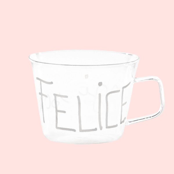 Set 2 Tazze in vetro - Oggi sono felice 480 ml