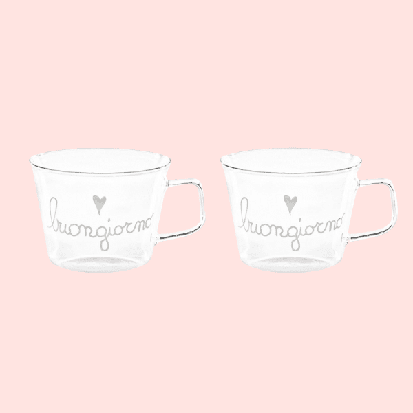 Set 2 tazze in vetro - Buongiorno 480 ml