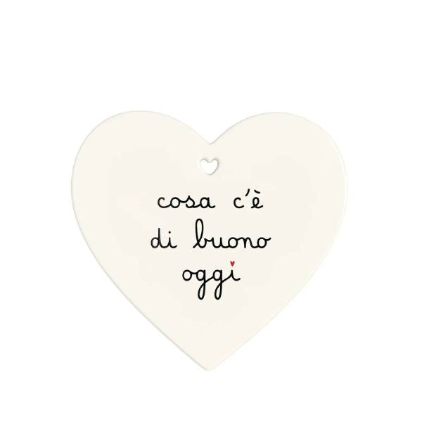 Sottopentola cuore - Scritta: Cosa c'è di buono oggi