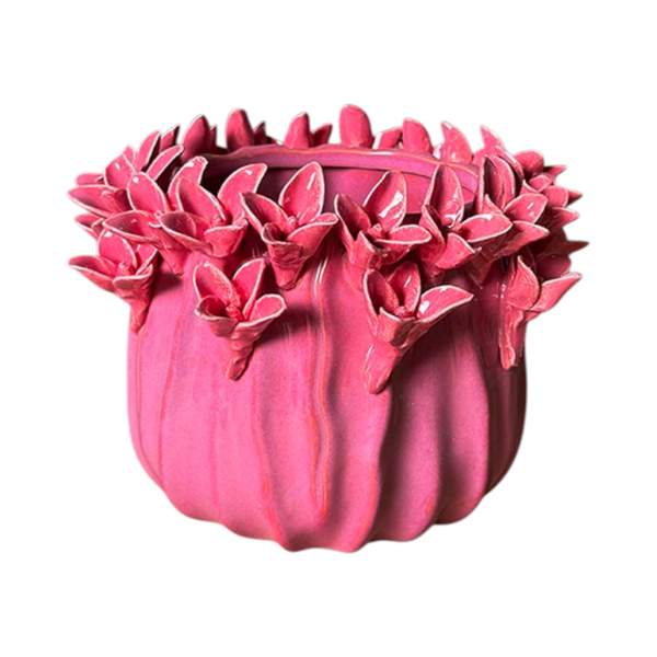 Vaso deco Ceramica Bordo Fiori h 15 cm