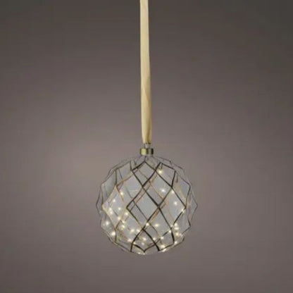 Sfera in vetro luminosa 20cm 40 LED  Bianco Caldo  - 487582