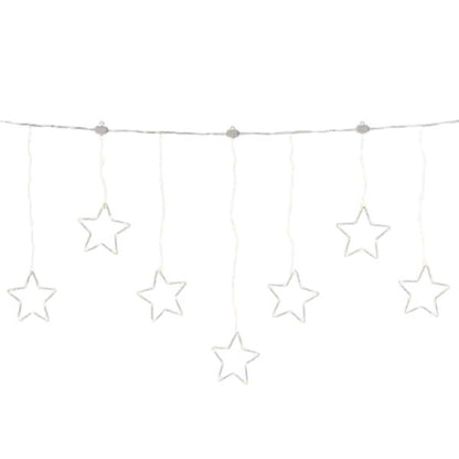 Tenda Luci di Natale con Stelle 156 MicroLED Bianco Caldo / argento 1,2mt - 493312