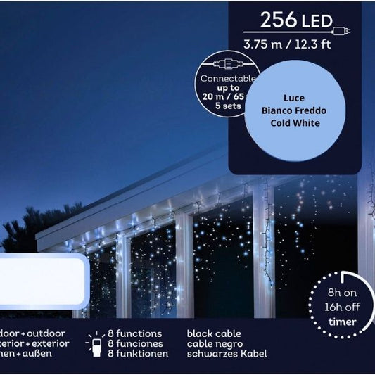 Tenda Luci di Natale 256 LED Bianco Freddo 3,75 mt - 494980