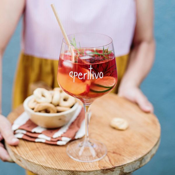 Set 2 Calici - Scritta: Aperitivo