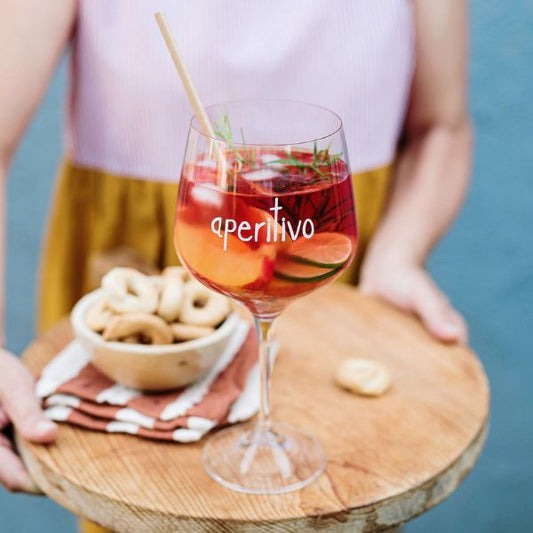 Set 2 Calici - Scritta: Aperitivo