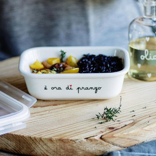 Contenitore scritta: è ora di pranzo - M - 16.6X12X5.1 cm